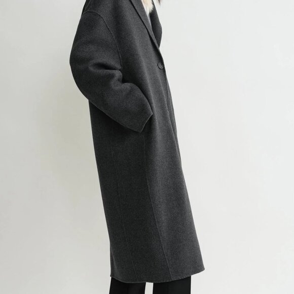 TOTEME Doublé cocoon coat charcoal melange - Picture 8 of 8